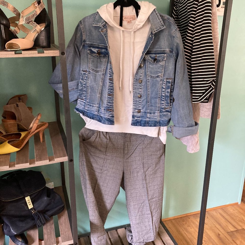 Plaid Pin-tuck Joggers